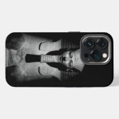 Zwart-wit foto van farao-koning iPhone hoesje (Achterkant horizontaal)