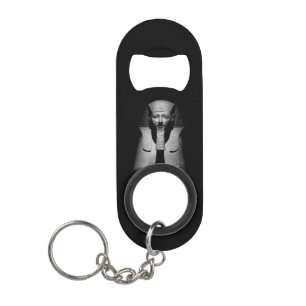 Zwart-wit foto van farao-koning mini flessenopener