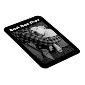 Zwart-wit foto van hond knuffelen met papa magneet (Rechterzijde)