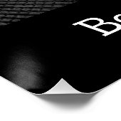 Zwart-wit foto van hond knuffelen met papa perfect poster (Hoek)