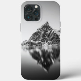 Zwart-wit foto van Lofoten bergen Case-Mate iPhone Case