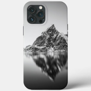 Zwart-wit foto van Lofoten bergen Case-Mate iPhone Case