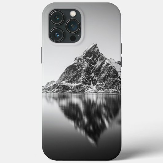 Zwart-wit foto van Lofoten bergen Case-Mate iPhone Case (Achterkant)