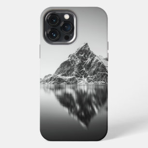 Zwart-wit foto van Lofoten bergen iPhone 13 Pro Max Hoesje