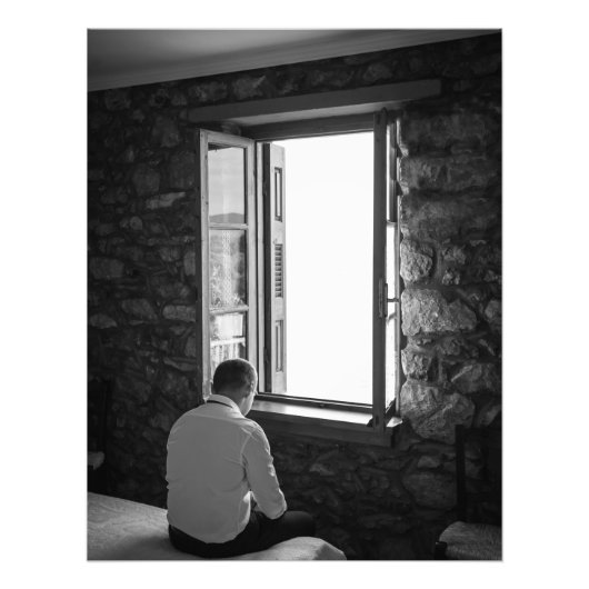 Zwart-wit foto van man afdruk (Voorkant)