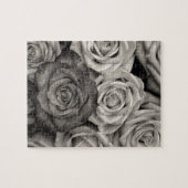 Zwart-wit foto van ROZEN Legpuzzel (Horizontaal)