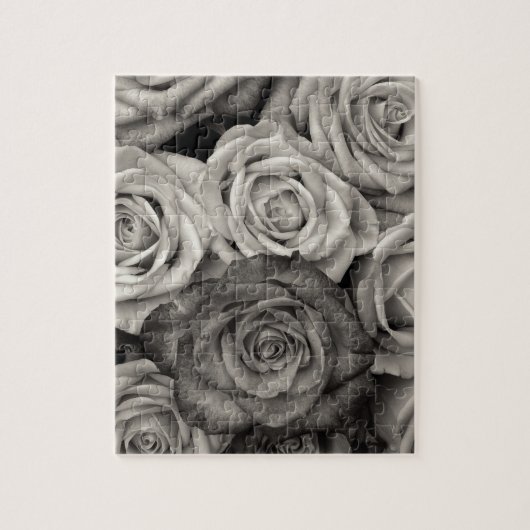 Zwart-wit foto van ROZEN Legpuzzel (Verticaal)