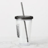 Zwart-wit foto van rustieke sneeuwwinter scène acryl drinkbeker (Links)