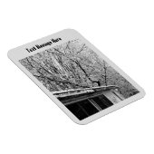 Zwart-wit foto van rustieke sneeuwwinter scène magneet (Rechterzijde)