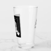 Zwart-wit foto van Schattige Dog Best Mom Ever Glas (Links)