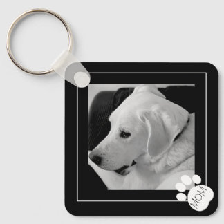 Zwart-wit foto van Schattige Dog Best Mom Ever Sleutelhanger