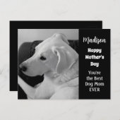 Zwart-wit foto van Schattige Dog Moederdag Feestdagenkaart (Voorkant / Achterkant)