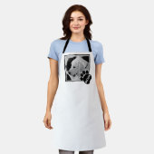 Zwart-wit foto van Schattige Dog Mom Paw Schort (Gedragen)