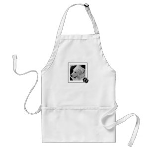 Zwart-wit foto van Schattige Dog Mom Paw Standaard Schort