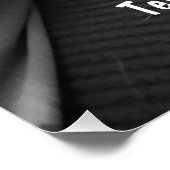 Zwart-wit foto van Schattigee hond rusten met papa Perfect Poster (Hoek)