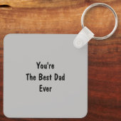 Zwart-wit foto van Schattigee hond rusten met papa Sleutelhanger (Achterkant)