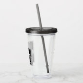 Zwart-wit foto van Talking Dog Text Message Acryl Drinkbeker (Links)