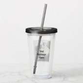 Zwart-wit foto van Talking Dog Text Message Acryl Drinkbeker (Achterkant)