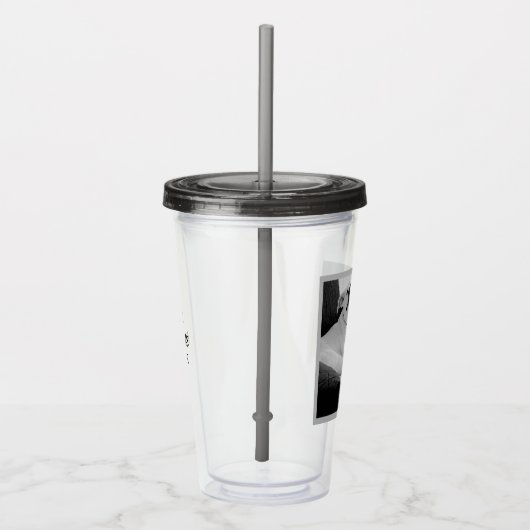 Zwart-wit foto van Talking Dog Text Message Acryl Drinkbeker (Rechts)