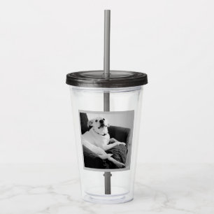 Zwart-wit foto van Talking Dog Text Message Acryl Drinkbeker