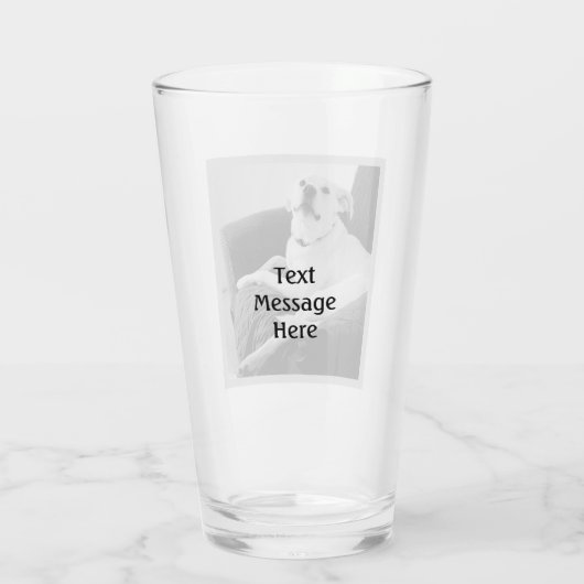 Zwart-wit foto van Talking Dog Text Message Glas (Achterkant)