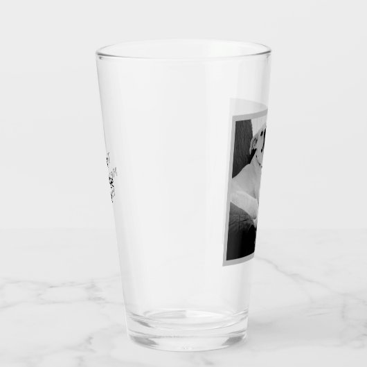Zwart-wit foto van Talking Dog Text Message Glas (Rechts)