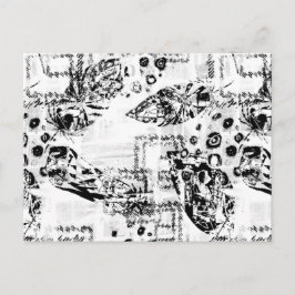 Zwart-wit foto van vrienden in een klassieke snap briefkaart