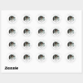 Zwart Wit Fotoadres Afstuderen Envelope Seal Ronde Sticker (Vel)