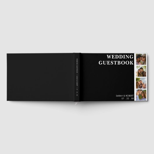 Zwart & Wit Fotocabine Collage Wedding Gastenboek (Volledig)