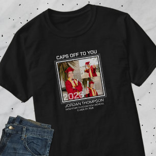 Zwart-wit-fotocollage 2026 afstudeerfamiliegroep t-shirt