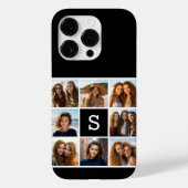 Zwart-Wit Fotocollage Aangepast Monogram Case-Mate iPhone Case (Achterkant)