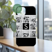 Zwart-Wit Fotocollage Aangepast Monogram Case-Mate iPhone Case
