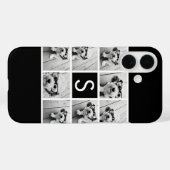Zwart-Wit Fotocollage Aangepast Monogram Case-Mate iPhone Case (Achterkant (horizontaal))