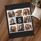 Zwart wit fotocollage Aangepast monogram Fleece Deken