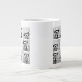 Zwart-Wit Fotocollage Aangepast Monogram Grote Koffiekop (Voorkant)
