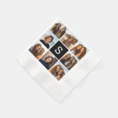 Zwart-Wit Fotocollage Aangepast Monogram Servetten (Hoek)