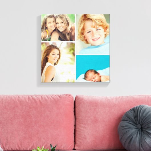 Zwart-wit fotocollage Canvas afdrukken (Insitu (Woonkamer))