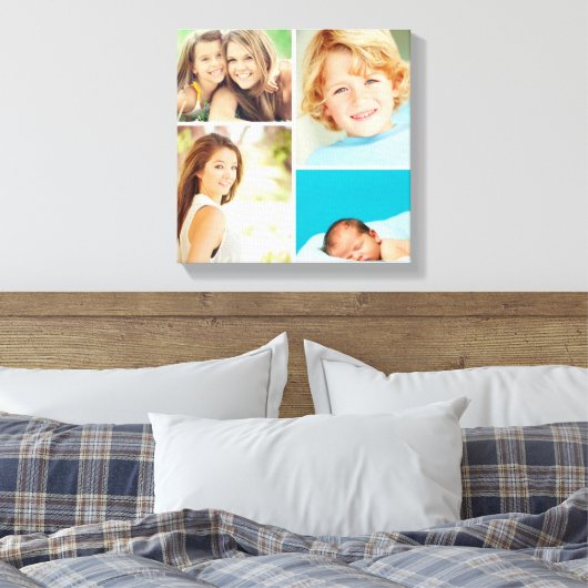 Zwart-wit fotocollage Canvas afdrukken (Insitu (Slaapkamer))