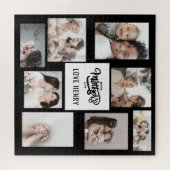 Zwart Wit Fotocollage Gift Happy Moederdag Legpuzzel (Horizontaal)