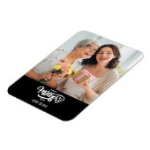 Zwart Wit Fotocollage Gift Happy Moederdag Magneet (Linkerzijde)