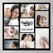 Zwart Wit Fotocollage Gift Happy Moederdag Poster (Voorkant)