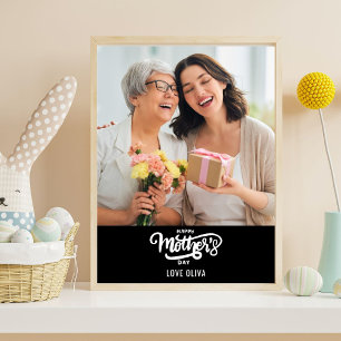 Zwart Wit Fotocollage Gift Happy Moederdag Poster