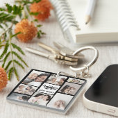 Zwart Wit Fotocollage Gift Happy Moederdag Sleutelhanger (Voorkant Rechts)