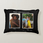 Zwart-wit Fotocollage Jubileum Accent Kussen (Achterkant)