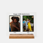 Zwart-wit Fotocollage Jubileum Acryl Bord (Voorkant)