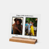 Zwart-wit Fotocollage Jubileum Acryl Bord (Hoek)