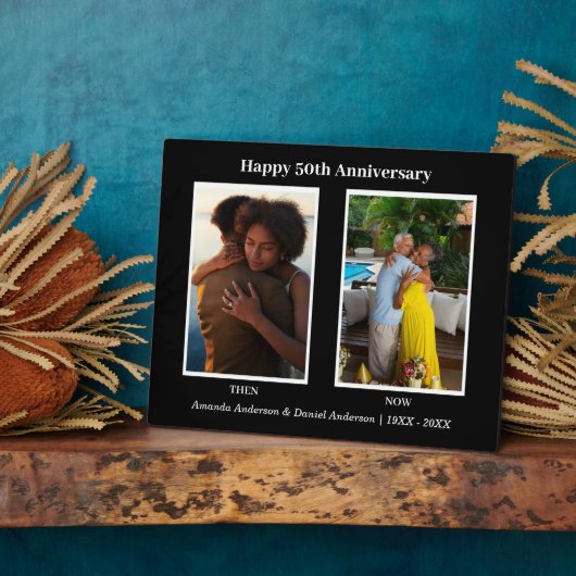 Zwart-wit Fotocollage Jubileum Fotoplaat (Zijkant)