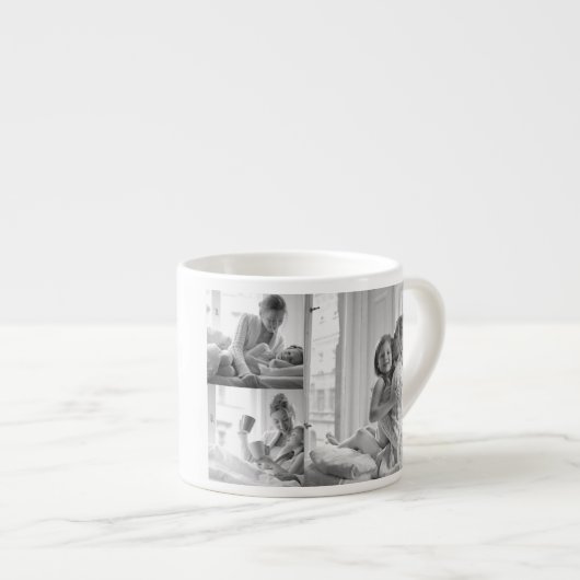 Zwart-wit fotocollage met aangepaste tekst - espresso kop (Voorkant rechts)