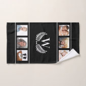 Zwart wit fotocollage monogram initiaal klassiek bad handdoek (Handdoek)