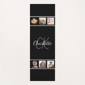 Zwart-wit fotocollage monogram schrift yogamat (Voorkant)